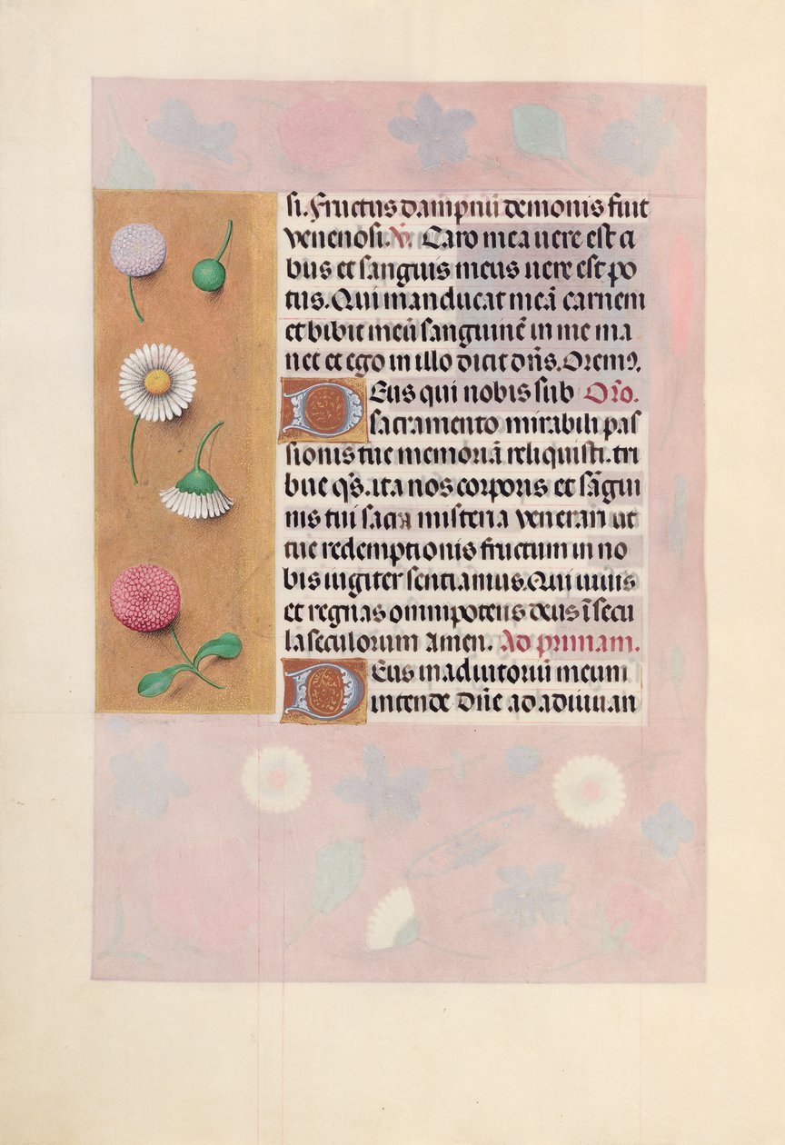 Kuningatar Isabella Katolisen, Espanjan kuningatar: Fol. 44v, c. 1500. tekijältä Master of the First Prayerbook of Maximillian