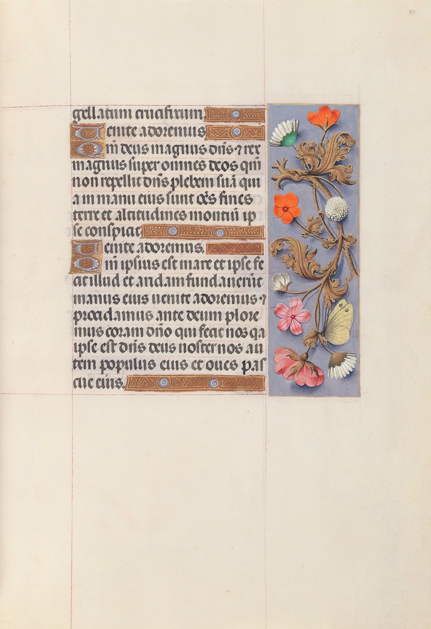 Kuningatar Isabella Katolisen, Espanjan kuningatar: Fol. 51r, c. 1500. tekijältä Master of the First Prayerbook of Maximillian