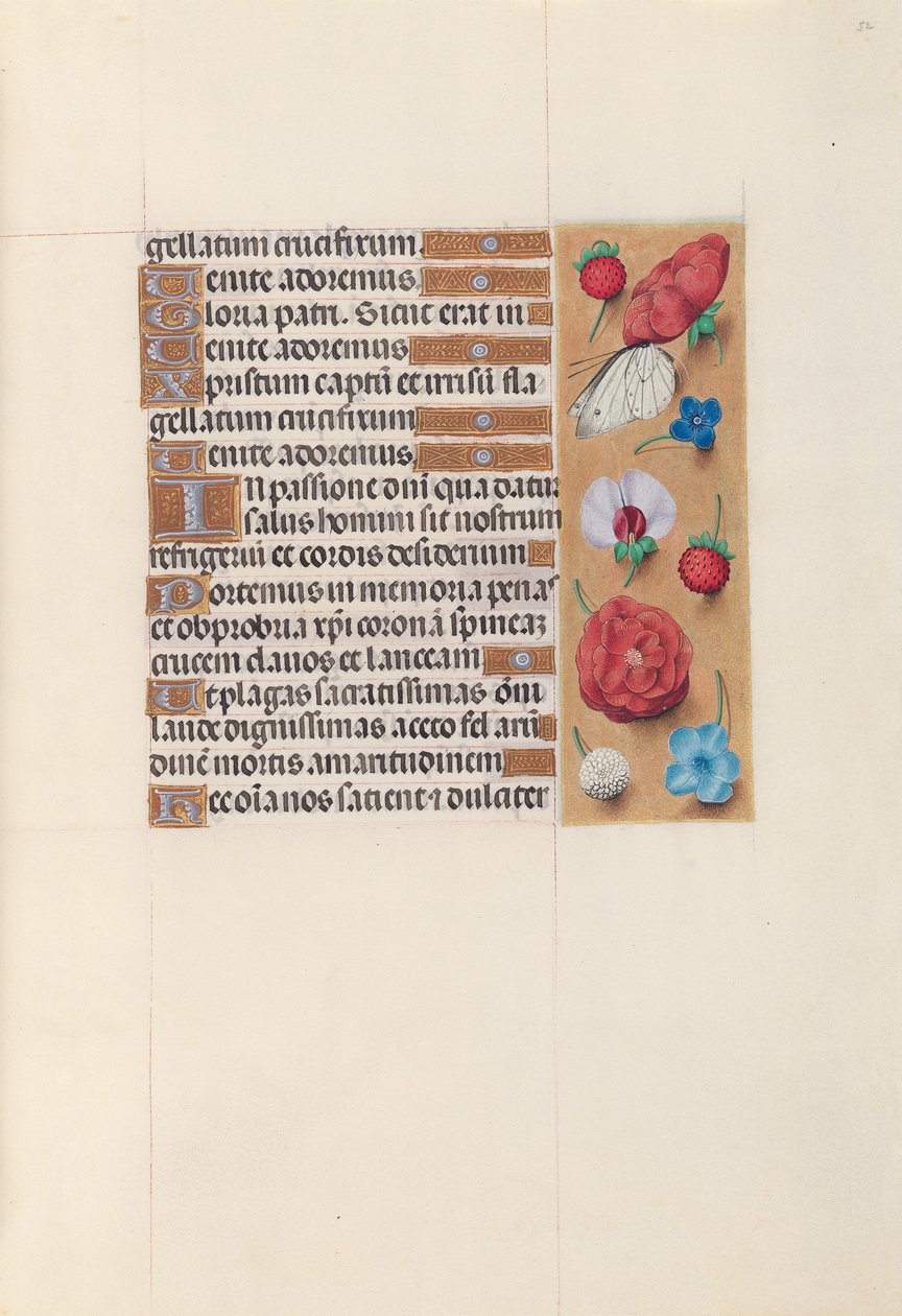 Kuningatar Isabella Katolisen, Espanjan kuningatar: Fol. 52r, c. 1500. tekijältä Master of the First Prayerbook of Maximillian