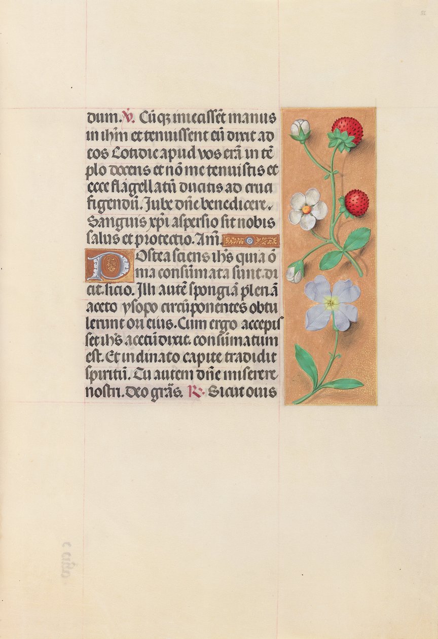 Kuningatar Isabella Katolisen, Espanjan kuningatar: Fol. 55r, c. 1500. tekijältä Master of the First Prayerbook of Maximillian