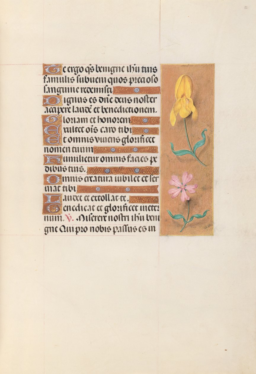 Kuningatar Isabella Katolisen, Espanjan kuningatar: Fol. 56r, c. 1500. tekijältä Master of the First Prayerbook of Maximillian