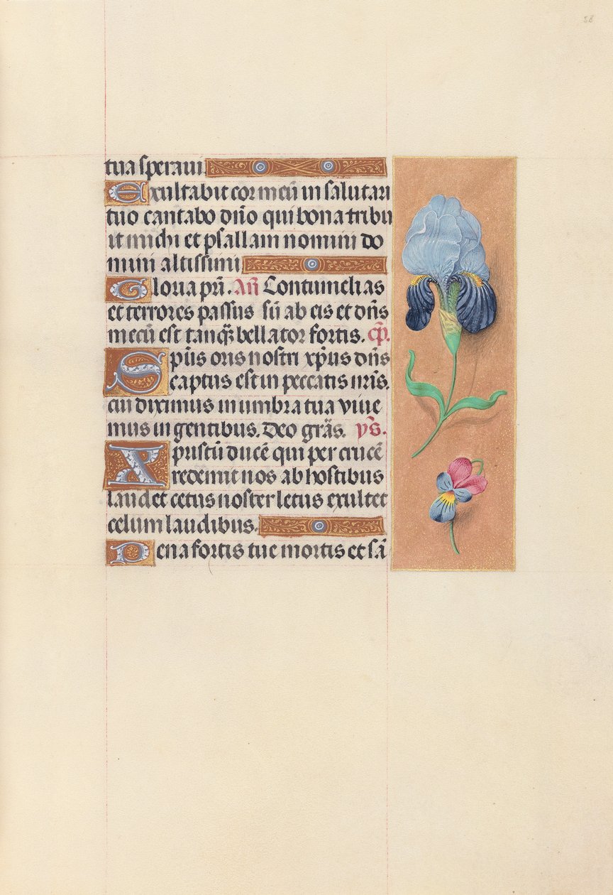 Kuningatar Isabella Katolisen, Espanjan kuningatar: Fol. 58r, c. 1500. tekijältä Master of the First Prayerbook of Maximillian