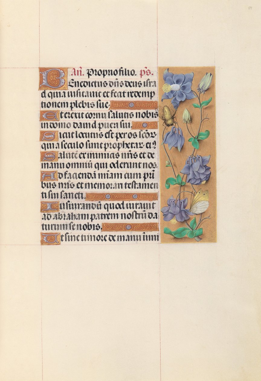 Espanjan kuningattaren Isabella katolisen tunteja:  Fol. 59r tekijältä Master of the First Prayerbook of Maximillian