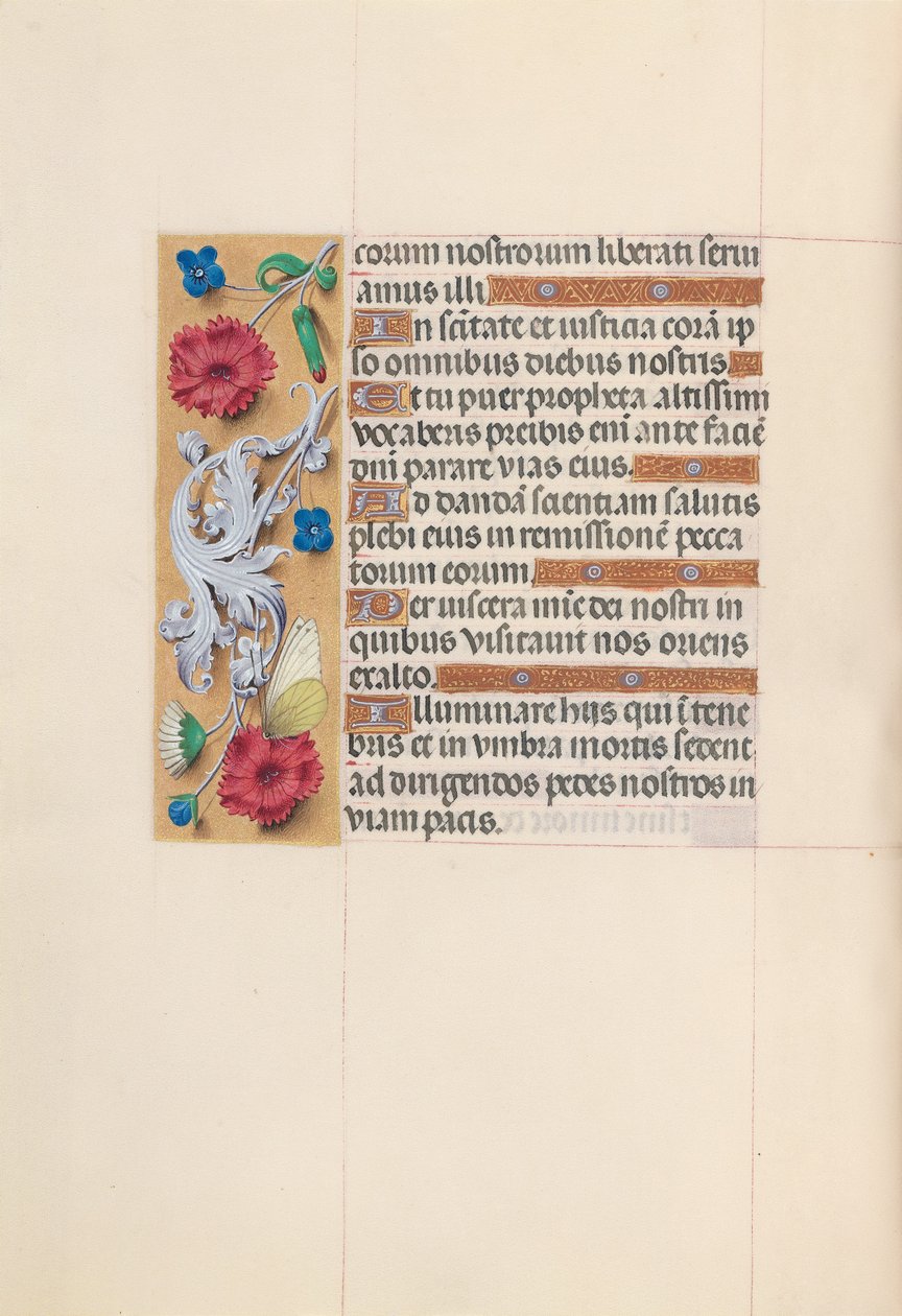 Espanjan kuningattaren Isabella katolisen tunteja:  Fol. 59v tekijältä Master of the First Prayerbook of Maximillian