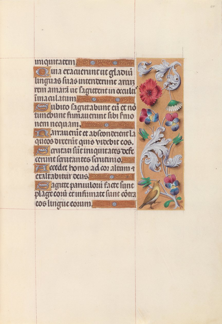 Kuningatar Isabella Katolisen, Espanjan kuningatar: Fol. 64r, c. 1500. tekijältä Master of the First Prayerbook of Maximillian