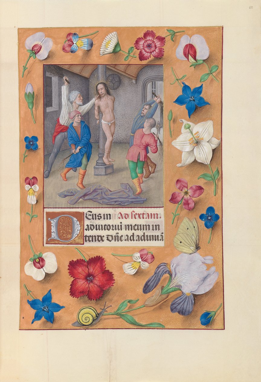 Kuningatar Isabella Katolisen, Espanjan kuningatar: Fol. 66r, Liputus, c. 1500. tekijältä Master of the First Prayerbook of Maximillian