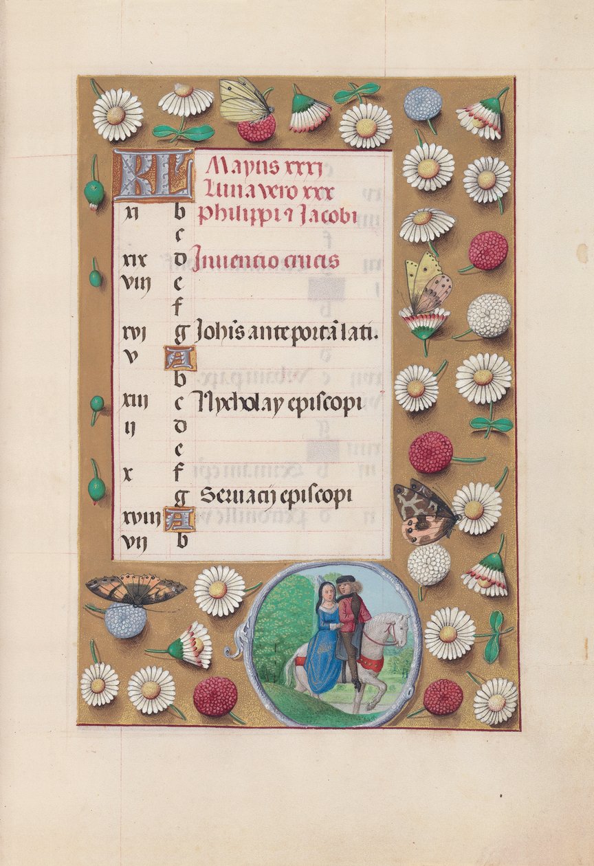 Kuningatar Isabella Katolisen, Espanjan kuningatar: Fol. 6r, toukokuu, c. 1500. tekijältä Master of the First Prayerbook of Maximillian