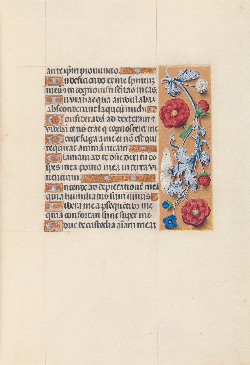 Kuningatar Isabella Katolisen, Espanjan kuningatar: Fol. 70r, c. 1500. tekijältä Master of the First Prayerbook of Maximillian