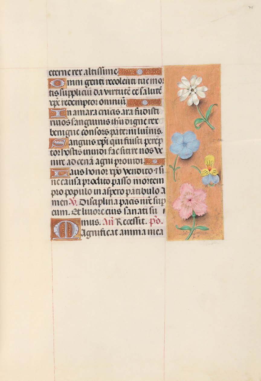 Kuningatar Isabella Katolisen, Espanjan kuningatar: Fol. 75r, c. 1500. tekijältä Master of the First Prayerbook of Maximillian