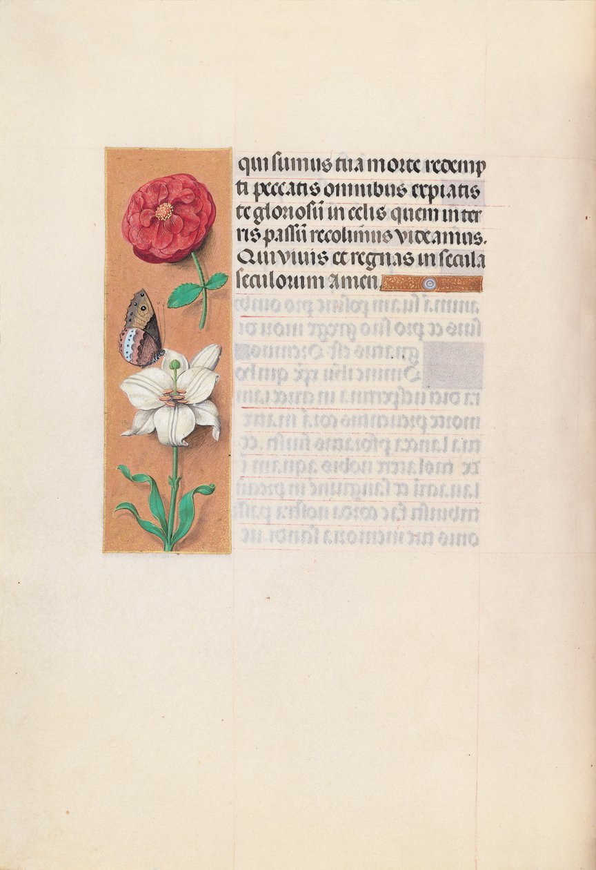 Espanjan kuningattaren Isabella katolisen tunteja:  Fol. 76v tekijältä Master of the First Prayerbook of Maximillian