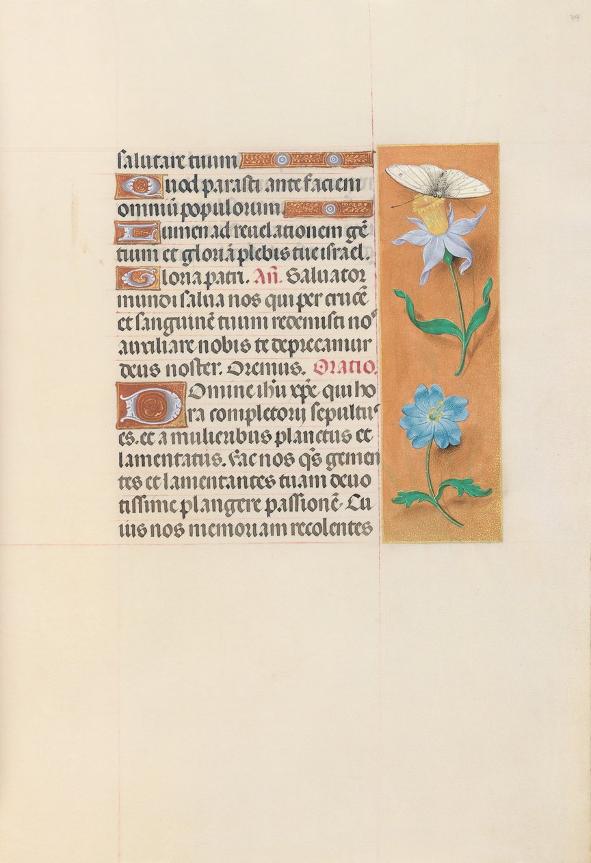 Kuningatar Isabella Katolisen, Espanjan kuningatar: Fol. 79r, c. 1500. tekijältä Master of the First Prayerbook of Maximillian