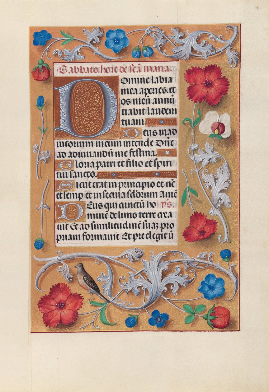 Kuningatar Isabella Katolisen, Espanjan kuningatar: Fol. 81r, c. 1500. tekijältä Master of the First Prayerbook of Maximillian