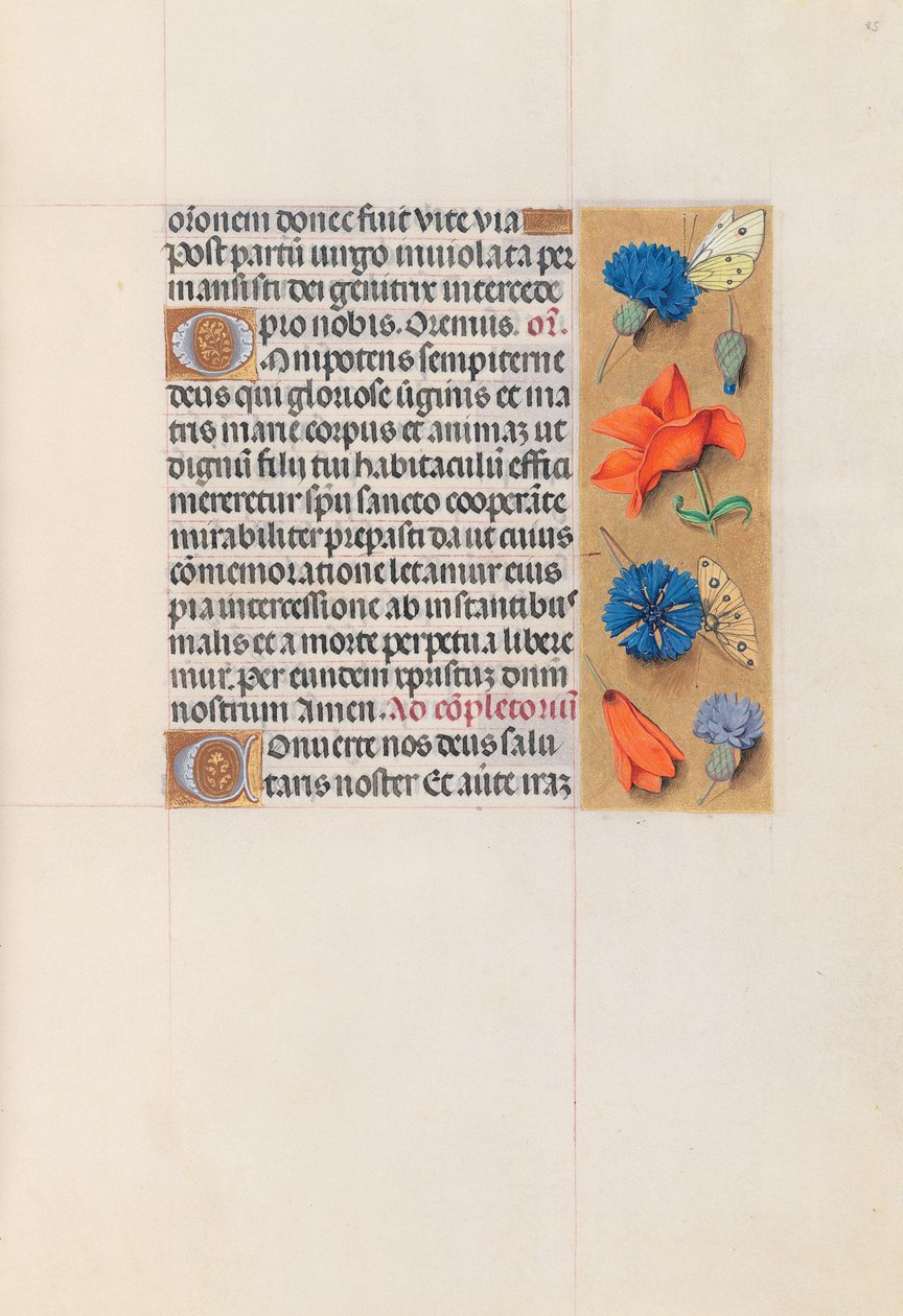 Kuningatar Isabella Katolisen, Espanjan kuningatar: Fol. 85r, c. 1500. tekijältä Master of the First Prayerbook of Maximillian