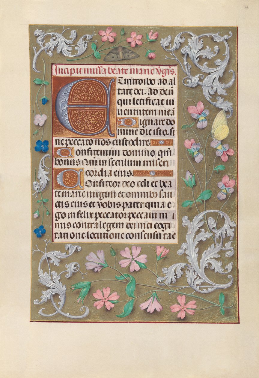 Kuningatar Isabella Katolisen, Espanjan kuningatar: Fol. 88r, c. 1500. tekijältä Master of the First Prayerbook of Maximillian