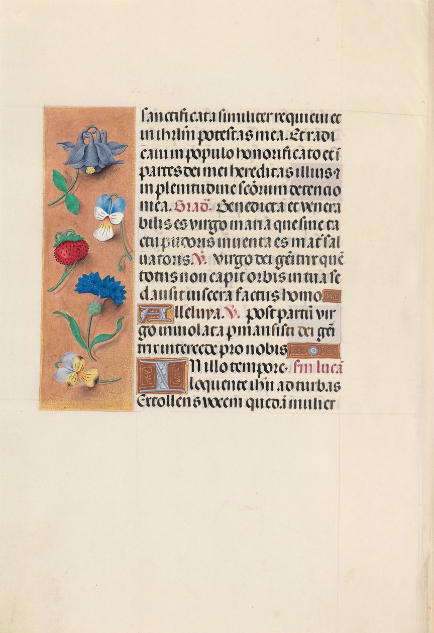 Kuningatar Isabella Katolisen, Espanjan kuningatar: Fol. 90v, c. 1500. tekijältä Master of the First Prayerbook of Maximillian