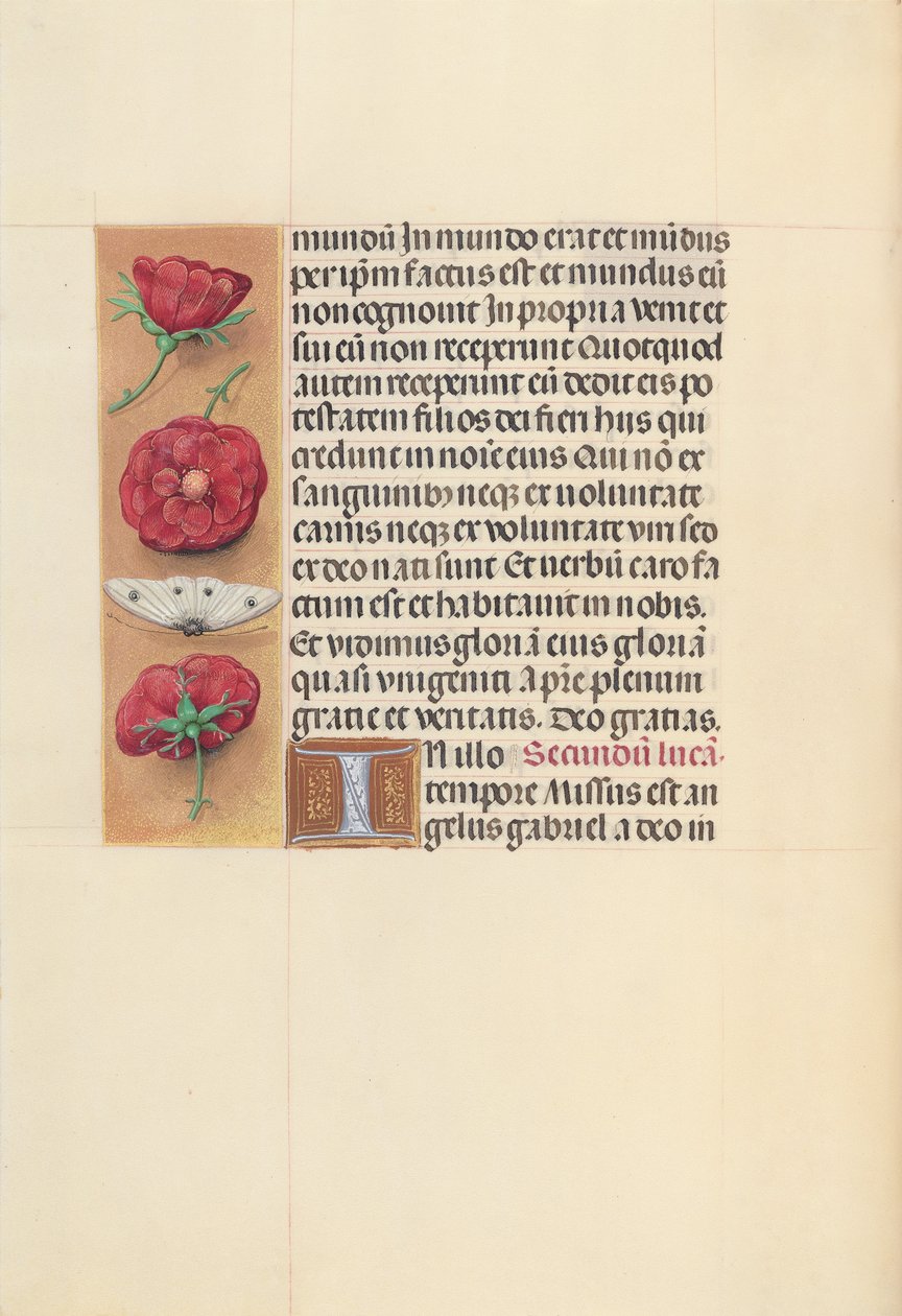 Espanjan kuningattaren Isabella katolisen tunteja:  Fol. 93v tekijältä Master of the First Prayerbook of Maximillian
