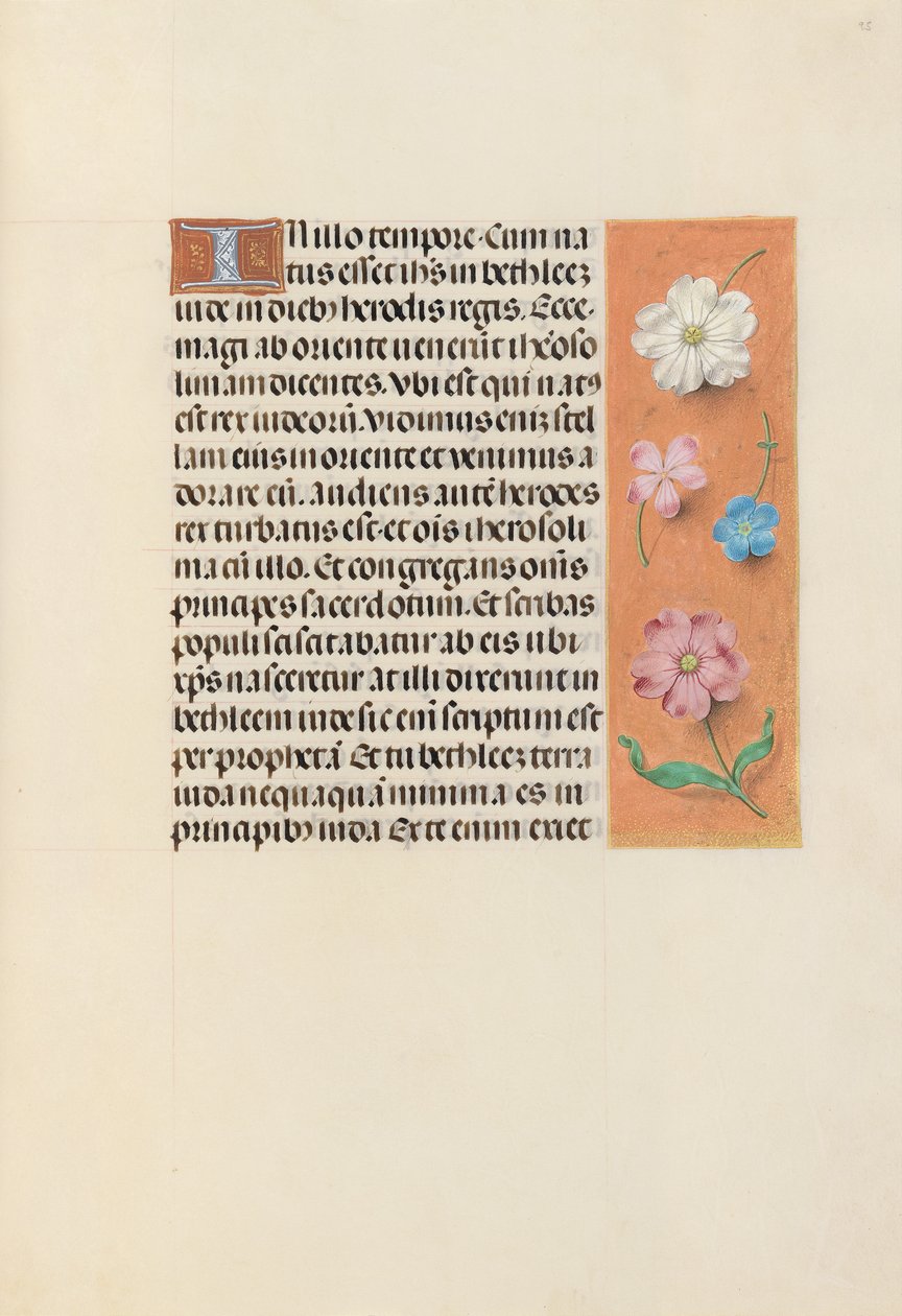 Kuningatar Isabella Katolisen, Espanjan kuningatar: Fol. 95r, c. 1500. tekijältä Master of the First Prayerbook of Maximillian