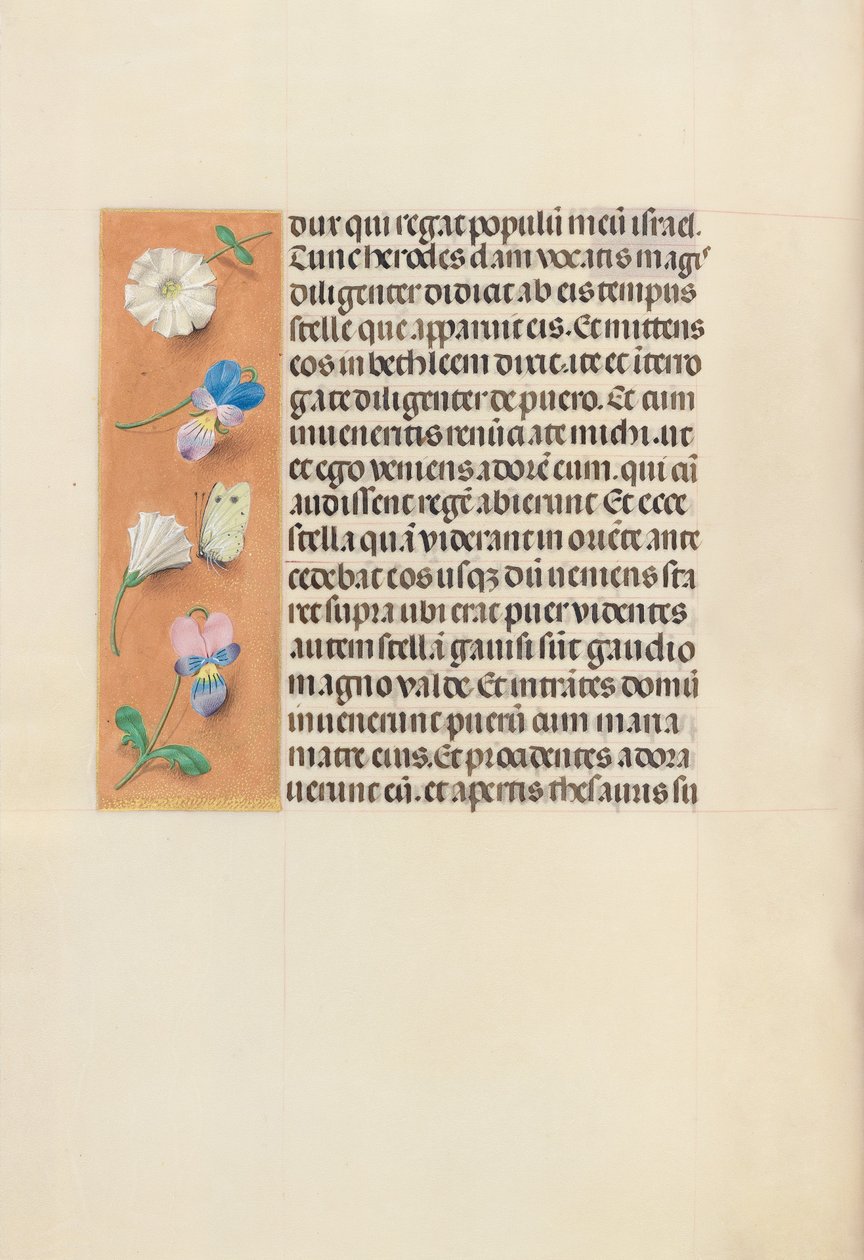 Espanjan kuningattaren Isabella katolisen tunteja:  Fol. 95v tekijältä Master of the First Prayerbook of Maximillian