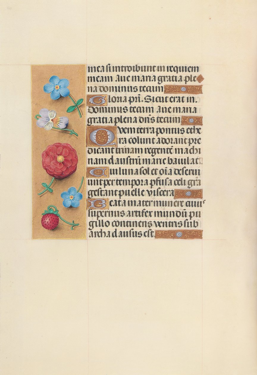 Kuningatar Isabella Katolisen, Espanjan kuningatar: Fol. 99v, c. 1500. tekijältä Master of the First Prayerbook of Maximillian