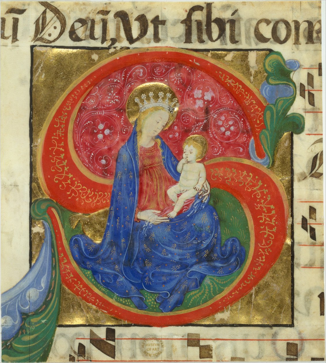 Käsikirjoitus Neitsyen ja lapsen kanssa alkuvaiheessa..., 1400-luvun puoliväli. tekijältä Master of the Franciscan Breviary