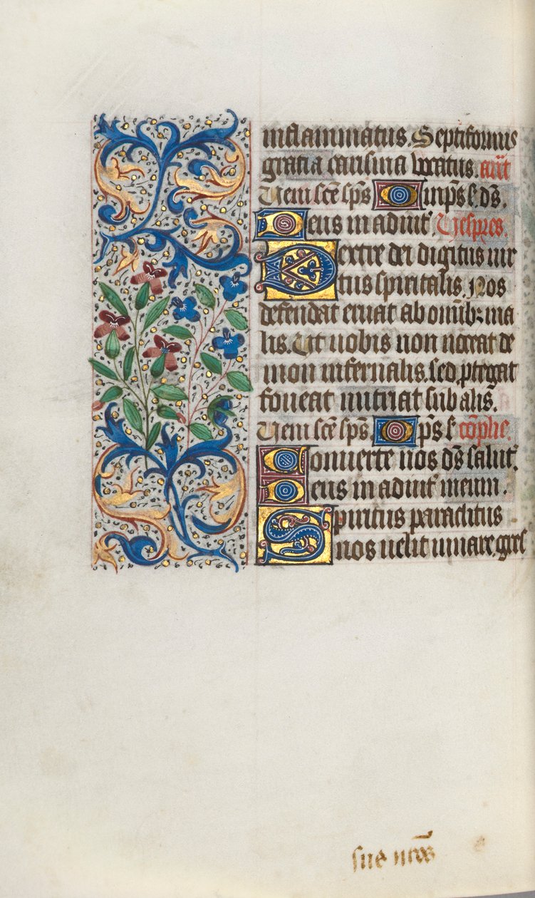 Tuntikirja Rouenin käyttö: fol. 101v, c. 1470. tekijältä Master of the Geneva Latini