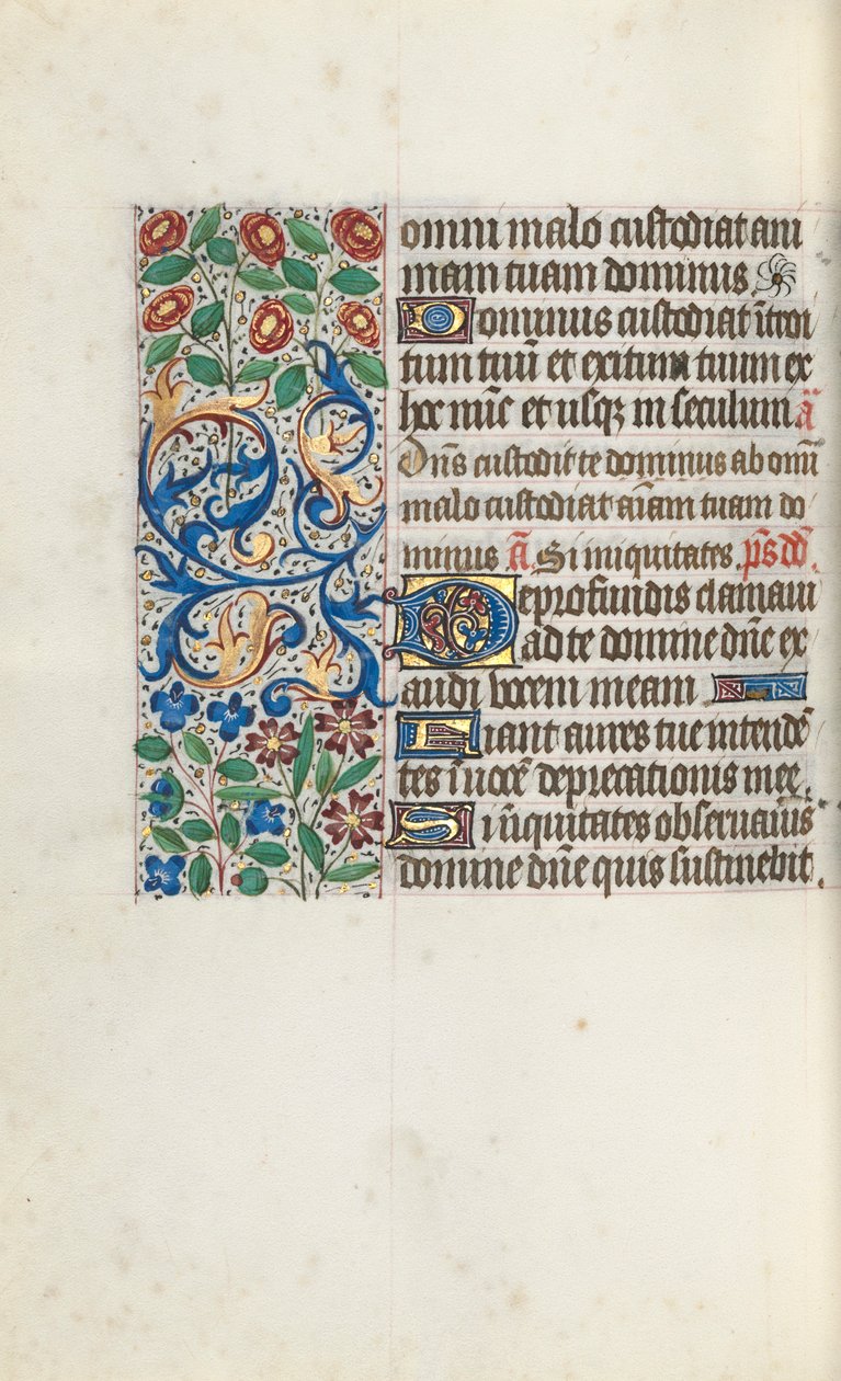 Tuntikirja Rouenin käyttö: fol. 105v, c. 1470. tekijältä Master of the Geneva Latini
