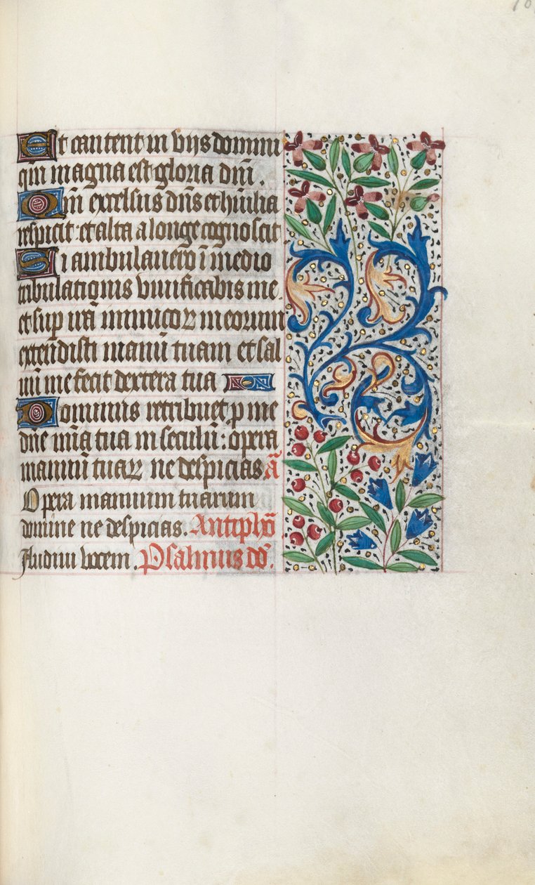 Tuntikirja Rouenin käyttö: fol. 107r, c. 1470. tekijältä Master of the Geneva Latini