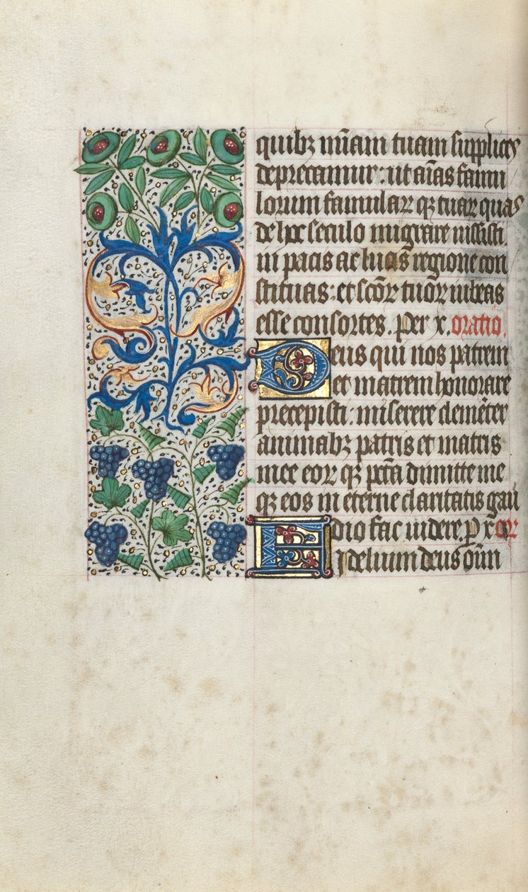 Tuntikirja Rouenin käyttö: fol. 109v, c. 1470. tekijältä Master of the Geneva Latini