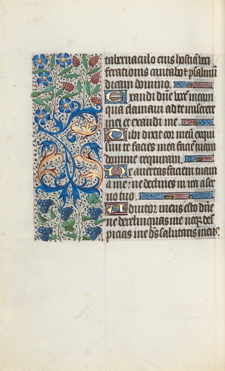 Tuntikirja Rouenin käyttö: fol. 121v, c. 1470. tekijältä Master of the Geneva Latini