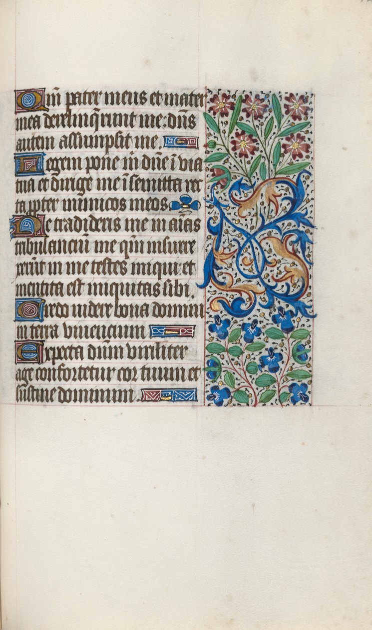 Tuntikirja Rouenin käyttö: fol. 122r, c. 1470. tekijältä Master of the Geneva Latini
