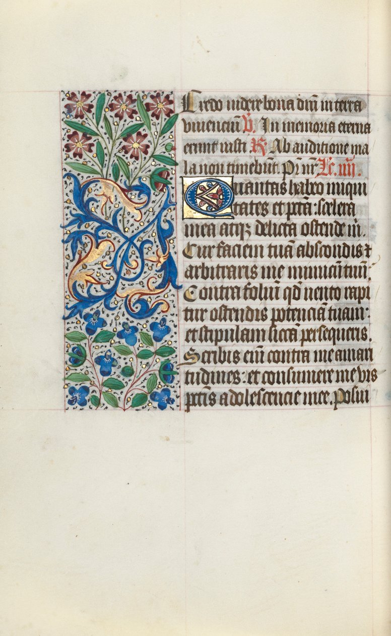 Tuntikirja Rouenin käyttö: fol. 122v, c. 1470. tekijältä Master of the Geneva Latini