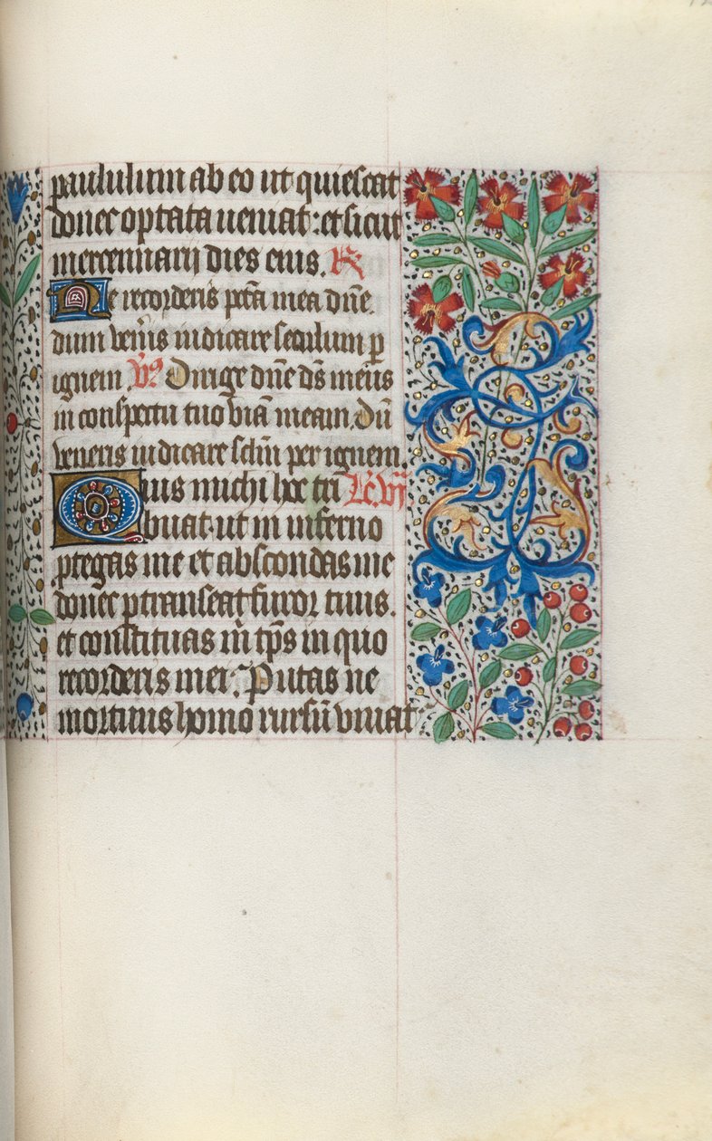 Tuntikirja Rouenin käyttö: fol. 124r, c. 1470. tekijältä Master of the Geneva Latini