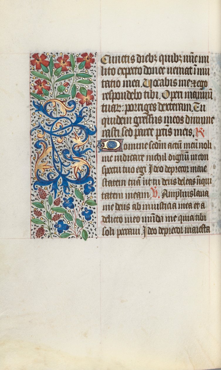 Tuntikirja Rouenin käyttö: fol. 124v, c. 1470. tekijältä Master of the Geneva Latini