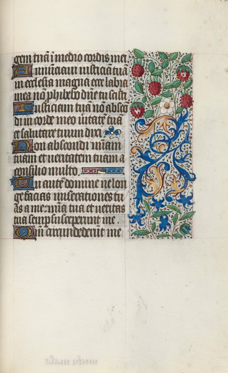 Tuntikirja Rouenin käyttö: fol. 126r, c. 1470. tekijältä Master of the Geneva Latini