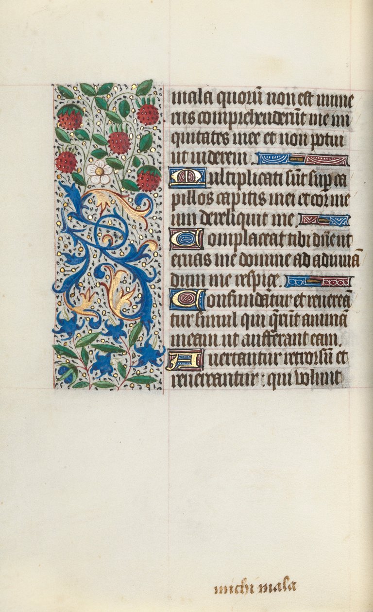 Tuntikirja Rouenin käyttö: fol. 126v, c. 1470. tekijältä Master of the Geneva Latini