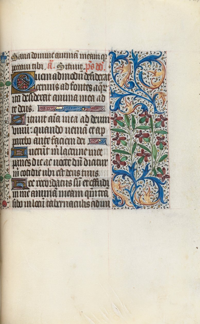Tuntikirja Rouenin käyttö: fol. 129r, c. 1470. tekijältä Master of the Geneva Latini