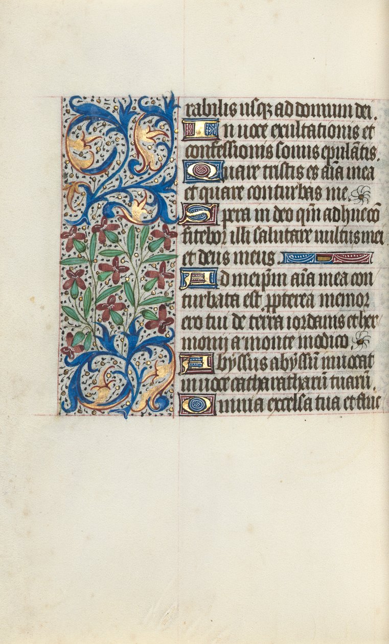 Tuntikirja Rouenin käyttö: fol. 129v, c. 1470. tekijältä Master of the Geneva Latini