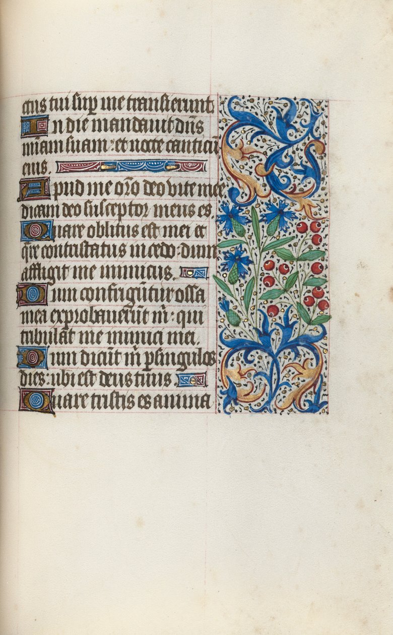 Tuntikirja Rouenin käyttö: fol. 130r, c. 1470. tekijältä Master of the Geneva Latini