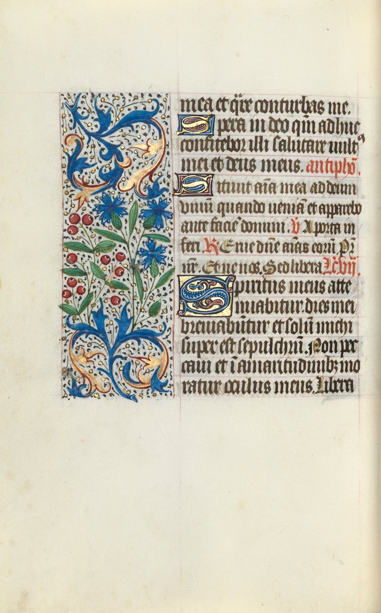 Tuntikirja Rouenin käyttö: fol. 130v, c. 1470. tekijältä Master of the Geneva Latini