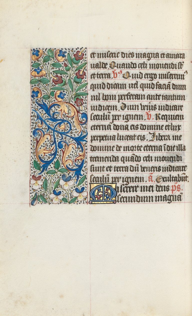 Tuntikirja Rouenin käyttö: fol. 133v, c. 1470. tekijältä Master of the Geneva Latini