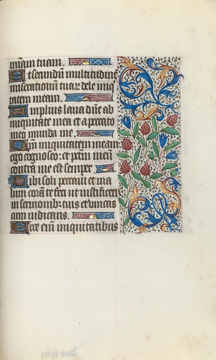 Tuntikirja Rouenin käyttö: fol. 134r, c. 1470. tekijältä Master of the Geneva Latini