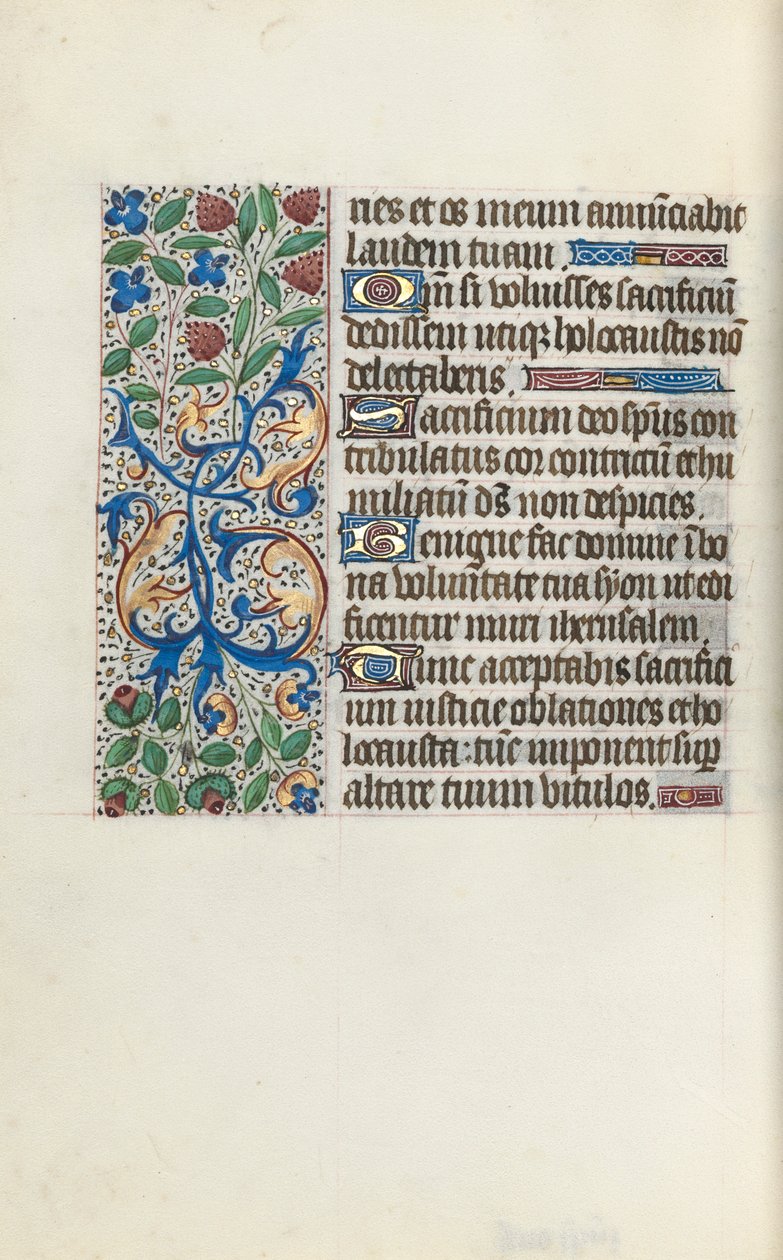 Tuntikirja Rouenin käyttö: fol. 135v, c. 1470. tekijältä Master of the Geneva Latini