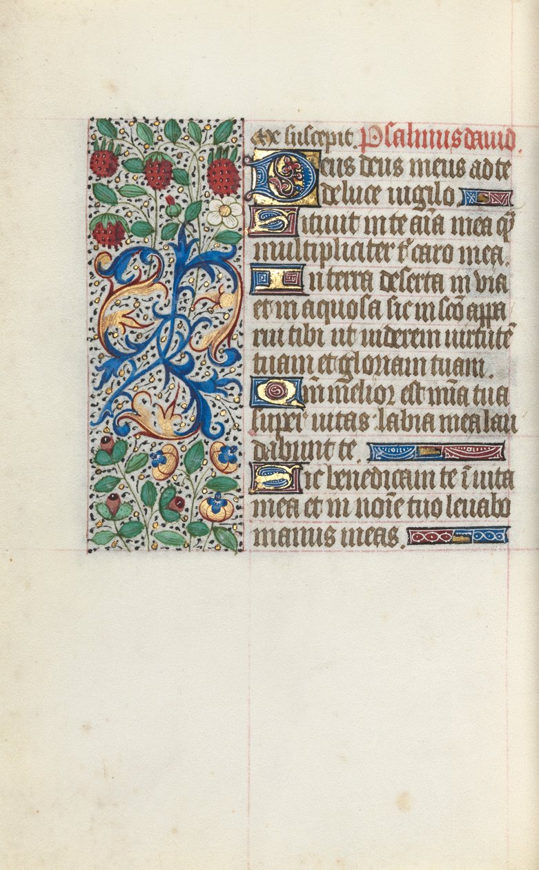 Tuntikirja Rouenin käyttö: fol. 137v, c. 1470. tekijältä Master of the Geneva Latini