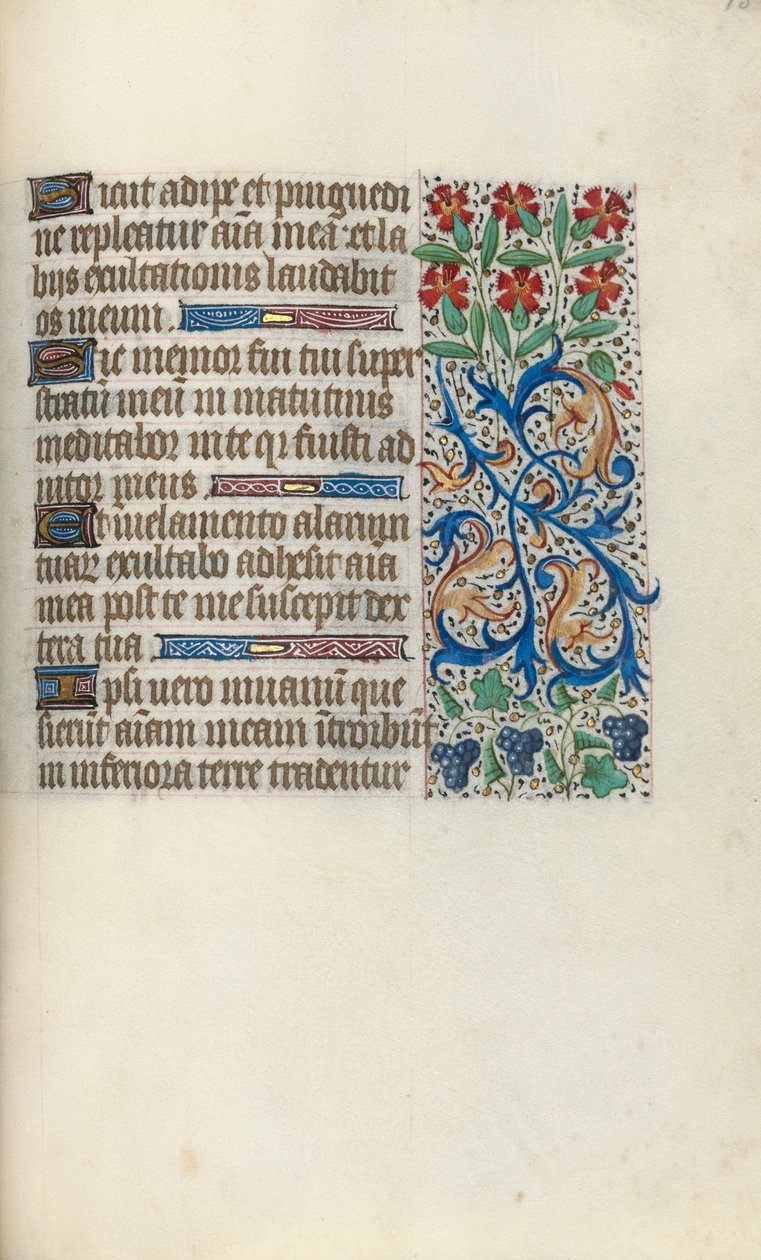 Tuntikirja Rouenin käyttö: fol. 138r, c. 1470. tekijältä Master of the Geneva Latini