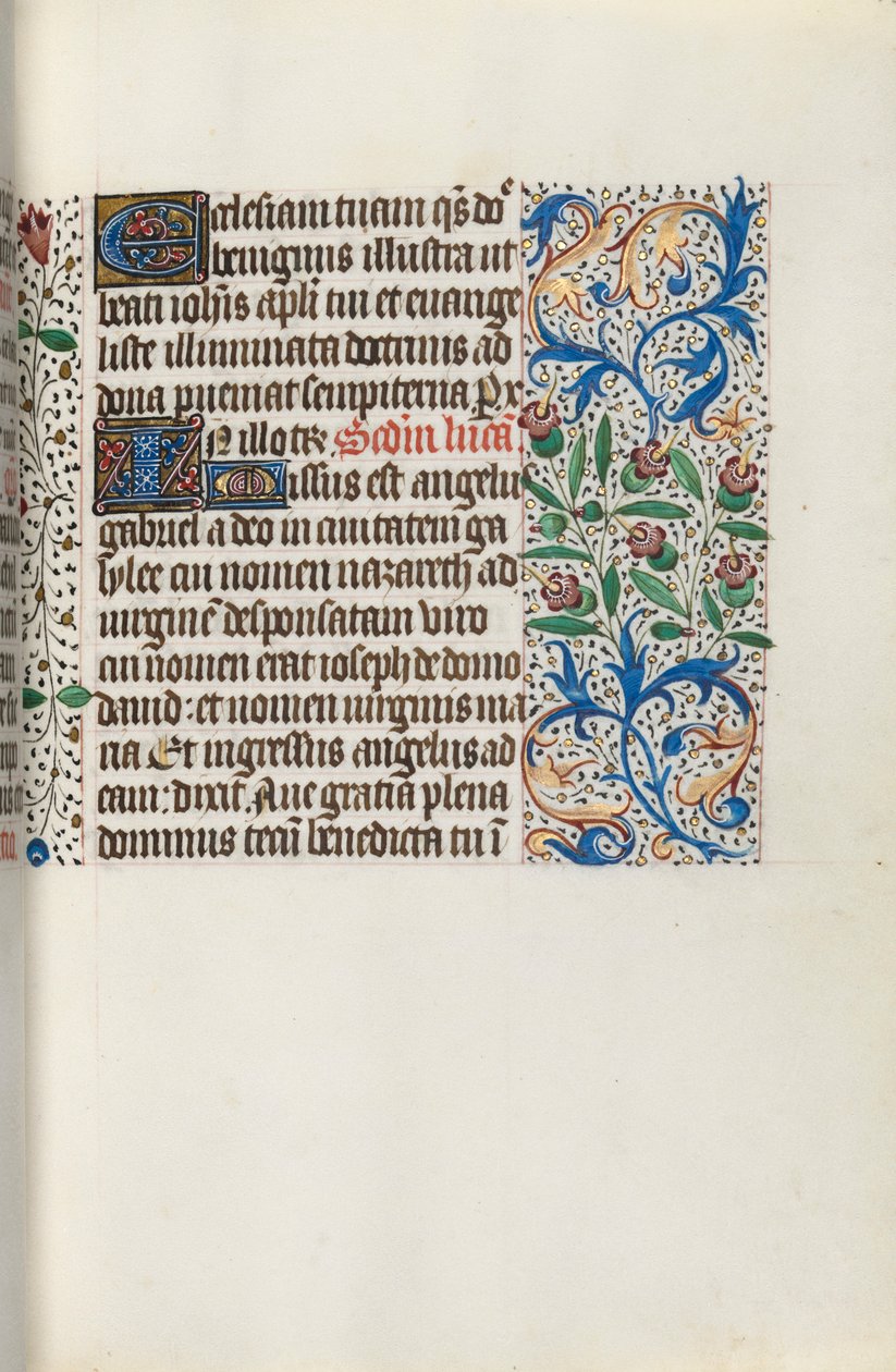 Tuntikirja Rouenin käyttö: fol. 141r, c. 1470. tekijältä Master of the Geneva Latini