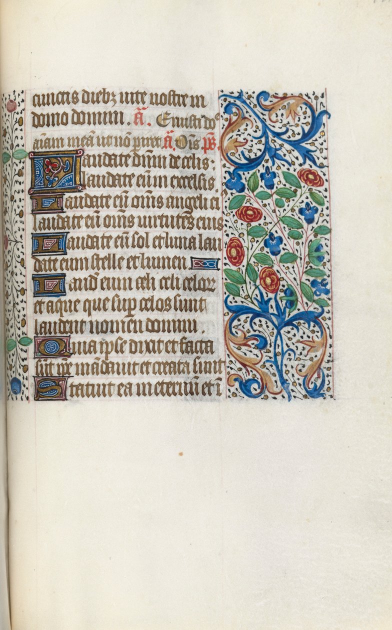 Tuntikirja Rouenin käyttö: fol. 141r, c. 1470. tekijältä Master of the Geneva Latini