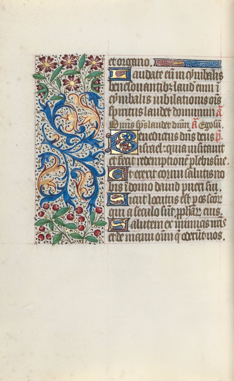 Tuntikirja Rouenin käyttö: fol. 143v, c. 1470. tekijältä Master of the Geneva Latini