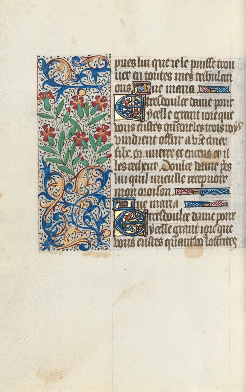 Tuntikirja Rouenin käyttö: fol. 148v, c. 1470. tekijältä Master of the Geneva Latini
