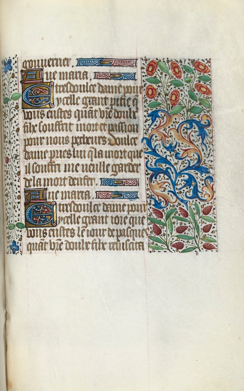 Tuntikirja Rouenin käyttö: fol. 150r, c. 1470. tekijältä Master of the Geneva Latini