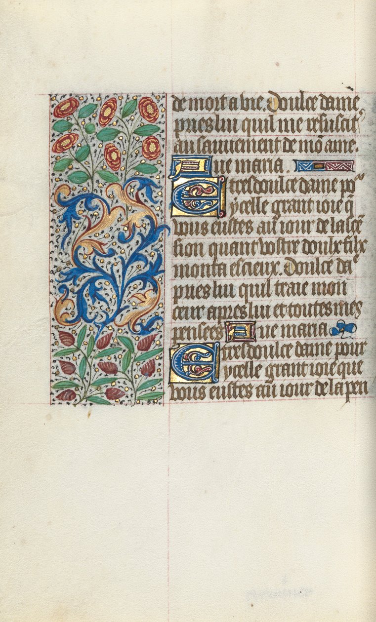Tuntikirja Rouenin käyttö: fol. 150v, c. 1470. tekijältä Master of the Geneva Latini